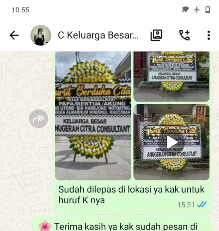 Pengiriman Papan Bunga Duka Wironatan Butuh
